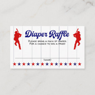 Baby Boy Dusche, Baseball, Windeln Raffle Ticket Begleitkarte