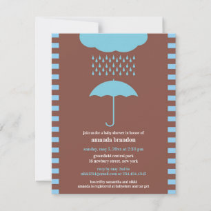 Baby Boy Dusche Blauer Regenschirm Einladung