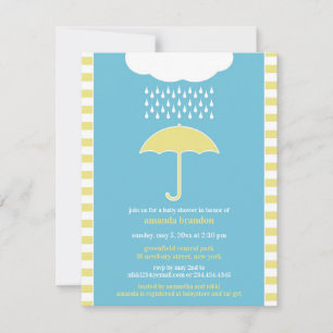 Baby Boy Dusche Blauer Regenschirm Einladung