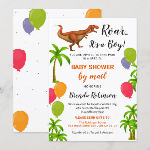 Baby Boy Dusche by Mail Roar Jungle Dinosaurier Einladung