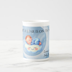 Baby Boy Dusche laden Mondlicht Sterne Wasserfarbe Prozellantasse