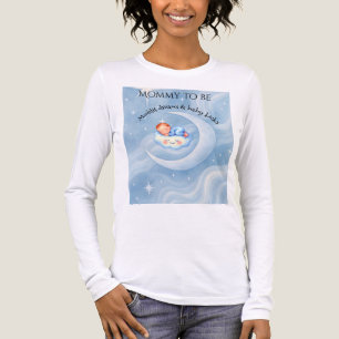 Baby Boy Dusche laden Mondlicht Sterne Wasserfarbe Tri-Blend Shirt