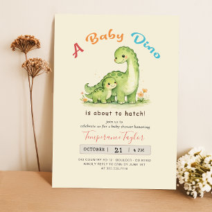 Baby Boy Dusche Süßer Dino steht kurz vor dem Schl Einladung