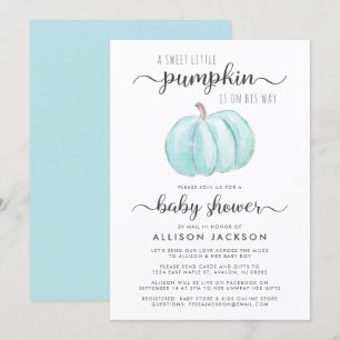 Baby Boy Dusche von Mail Pumpkin Blue Watercolor Einladung
