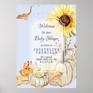 Baby Boy Dusche Willkommen Lil Pumpkin Sonnenblume Poster