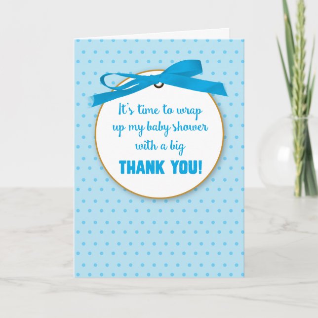 Baby Boy Duschgeschenk Danke Blue Digital Ribbon (Vorderseite)