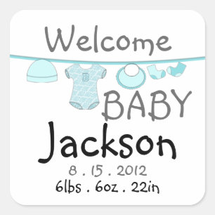 Baby Boy Duschkleidung Line Square Aufkleber