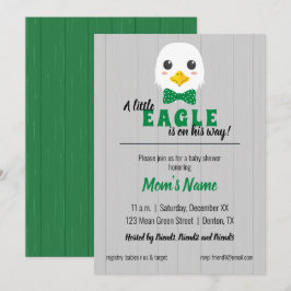 Baby Boy Eagle Green Baby Dusche Einladung