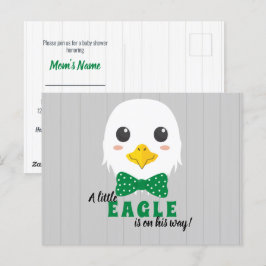 Baby Boy Eagle Green Baby Dusche Einladung Postkarte