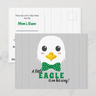 Baby Boy Eagle Green Baby Dusche Einladung Postkarte