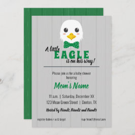 Baby Boy Eagle Green Baby Shower Invitation Einladung