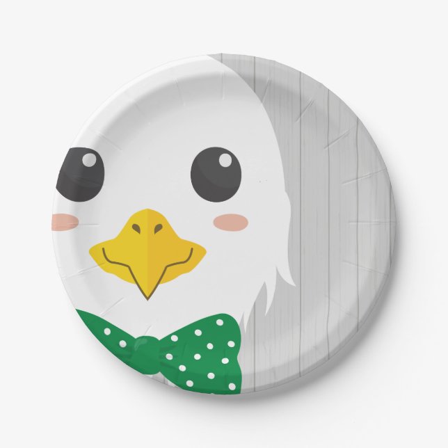 Baby Boy Eagle Green Baby Shower Paper Plates Pappteller (Vorderseite)