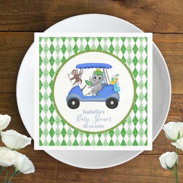 Baby Boy Elefant & Affe Golf Serviette (Von Creator hochgeladen)
