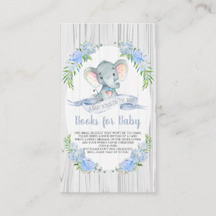 Baby Boy Elephant Baby Dusche bringen ein Buch Begleitkarte