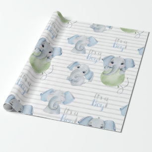 Baby Boy Elephant Es ist eine Boy-Dusche Geschenkpapier
