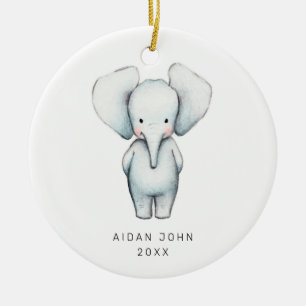 Baby Boy Elephant Personalisiert Niedlich Custom Keramik Ornament