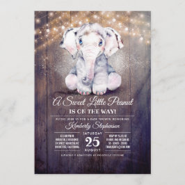 Baby Boy Elephant Rustic Baby Dusche Einladung