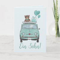 Baby Boy Fiat 500 German Gratulation