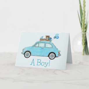 Baby Boy Fiat 500 Glückwunsch Karte