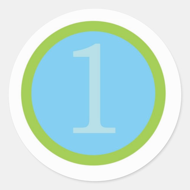 Baby Boy First Brithday Runder Aufkleber (Vorderseite)