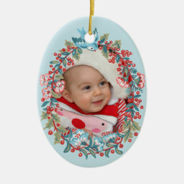 Baby Boy First Christmas 1st Cute Pastel Blue Keramik Ornament