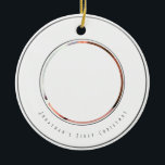 Baby Boy First Christmas Foto | Silberschneeflocke Keramik Ornament<br><div class="desc">Dieses ansprechende Design bietet Platz für ein Foto,  um dem 1. Weihnachtsfest des Babys zu gedenken. Das Foto des Kleinkindes mit personalisiertem Namen und Vorweihnachtsfest; silberne Schneeflocken schmücken den Rücken mit Platz für den Namen und das Jahr des Kleinkindes. Ein Design einer Sammlung.</div>