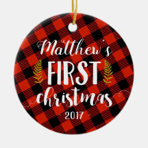 Baby Boy First Christmas Ornament
