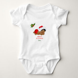 Baby Boy First Christmas Red Weihnachtsmannmütze B Baby Strampler