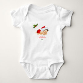 Baby Boy First Christmas Red Weihnachtsmannmütze B Strampler