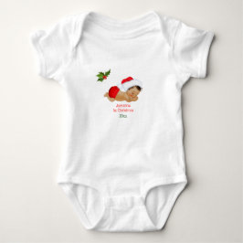 Baby Boy First Christmas Red Weihnachtsmannmütze Strampler