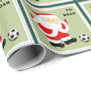 Baby Boy First Christmas Soccer Wrapping Paper Geschenkpapier