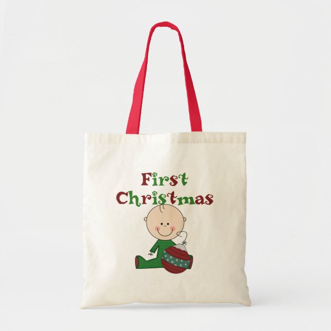 Baby Boy First Christmas Tote Bag Tragetasche (Vorne)