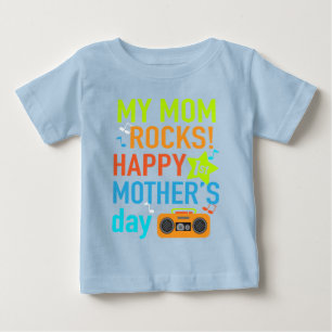 Baby Boy First Mother's Day Shirt Meine Mutter Roc