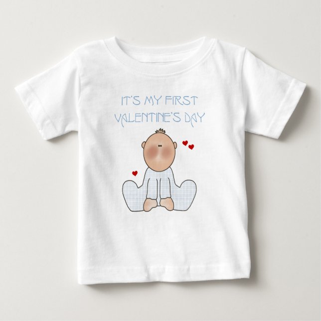 Baby Boy First Valentine's Day Baby T-shirt (Vorderseite)