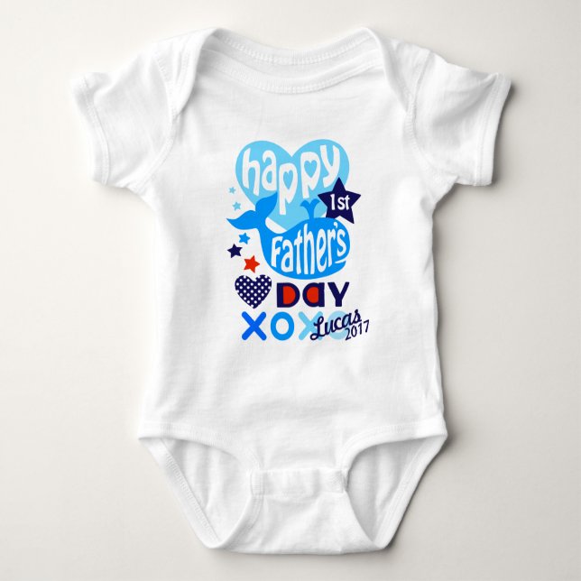 Baby Boy First Vathers Day Whale Shirt (Vorderseite)