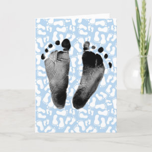 Baby Boy Footprints Karte