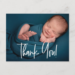 Baby Boy Foto Babydusche Handschrift Postkarte