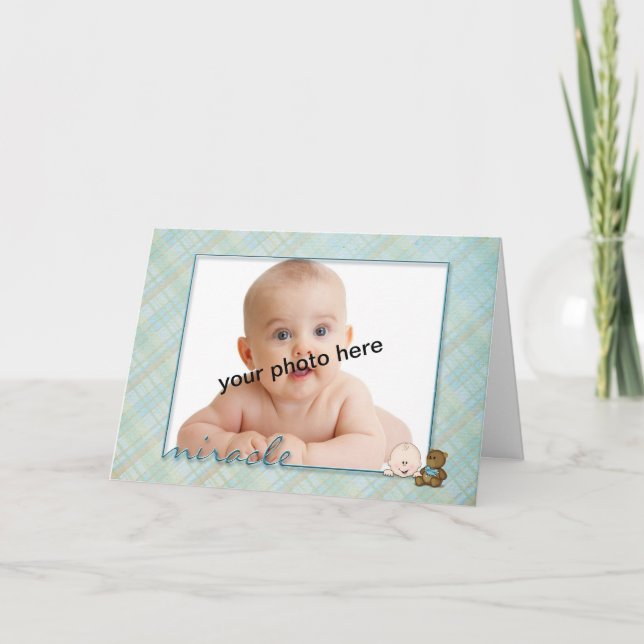 Baby Boy Foto Frame Ankündigung (Vorderseite)