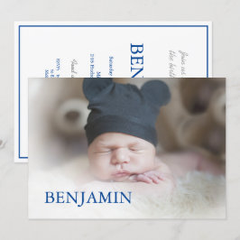 Baby Boy Foto Naming Celebration Einladung