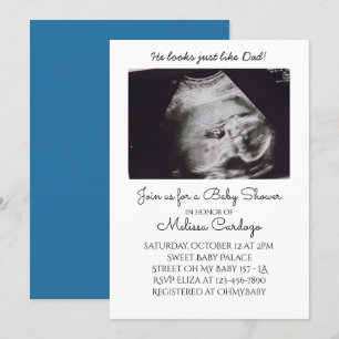 Baby Boy Foto Ultrasound Baby Dusche Einladung