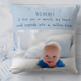 Baby Boy Foto und Adorable Message to Mama Kissen