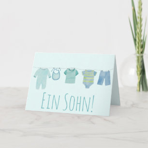 Baby Boy German Glückwünsche Karte