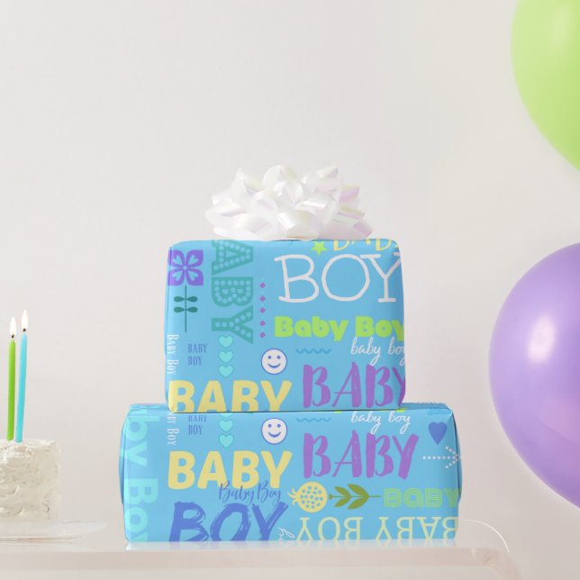 Baby Boy Geschenkpapier (Partygeschenke)