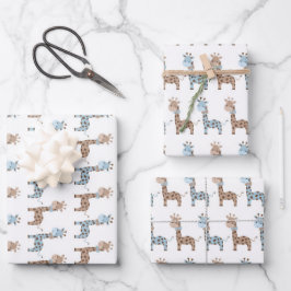 Baby Boy Giraffe Geschenkpapier Set