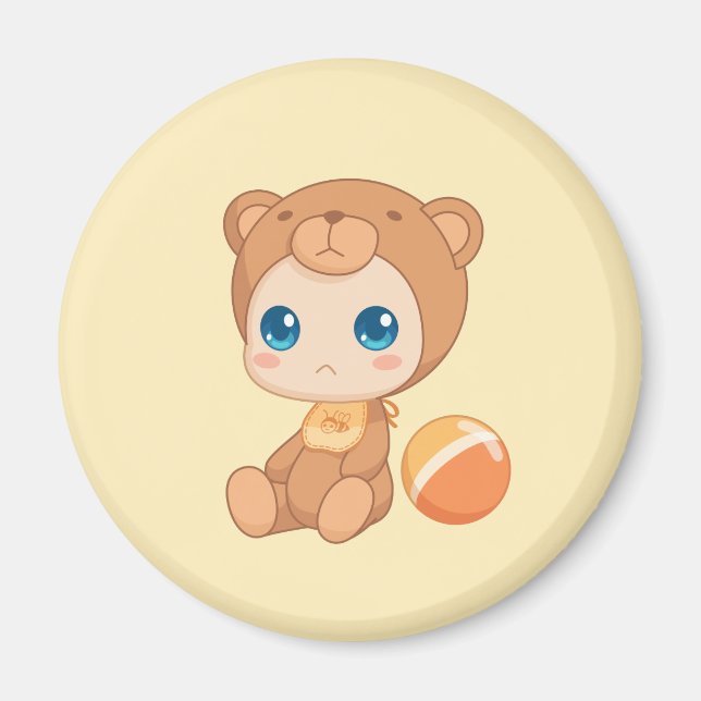 Baby Boy Girl Bear Jumpsuit Magnet (Vorne)