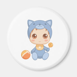 Baby Boy Girl Cat Jumpsuit Magnet