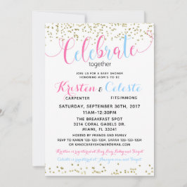 Baby Boy Girl Combined Joint Friends Baby Shower Einladung