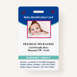 Baby Boy Girl Foto ID Card Custom Ausweis