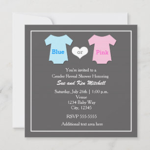 Baby Boy Girl Gender Reveal Dusche Einladung