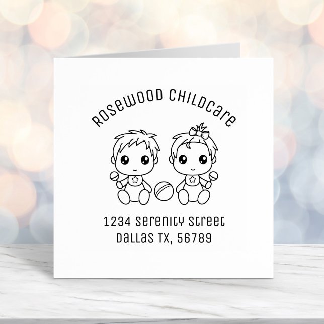 Baby Boy Girl Kinderpflege Kinderbetreuung Anschri Permastempel (Von Creator hochgeladen)